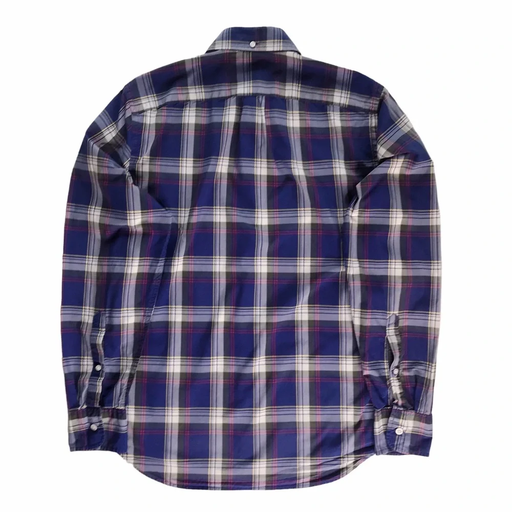 J. CREW Men's Tartan Plaid Cotton Shirt S Button Down Collar Long Sleeves Preppy